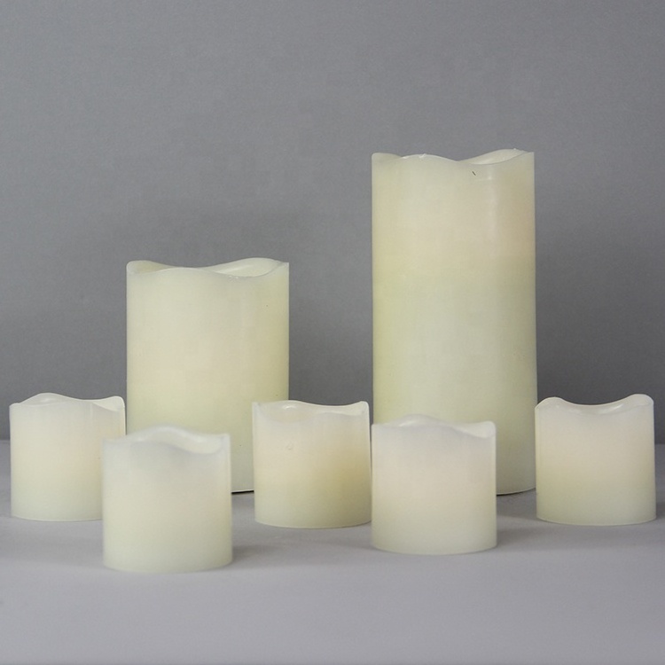 High Quality Ivory Real Wax Pillar Tealight Flickering Flameless & LED Candles for Home Decor