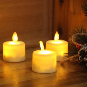 Set of 6 Christmas decoration moving flameless votive wholesale electric plastic tea light candles