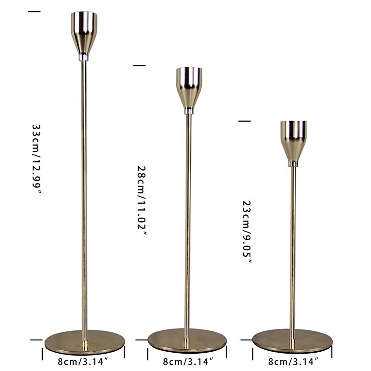 Sample Available European Metal Other Rose Gold Taper Custom Tall Wedding Decorative Candle Lantern Stick Holder Stand