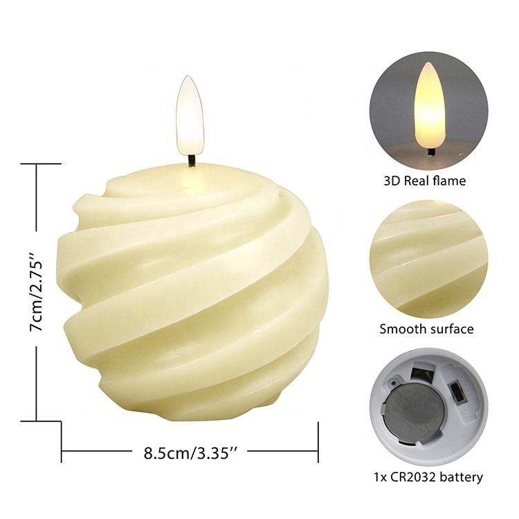 Wholesale Home Decorative Real Wax Yellow Electric Flickering Flameless Candles with 3D Real Flame