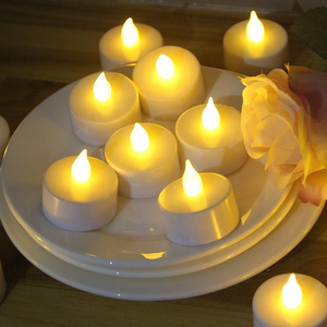 Wedding Decoration Premium Plastic Warm Flickering Flame Battery Operated White Set Of 4 Electric Tea Light Led Tealight Candle