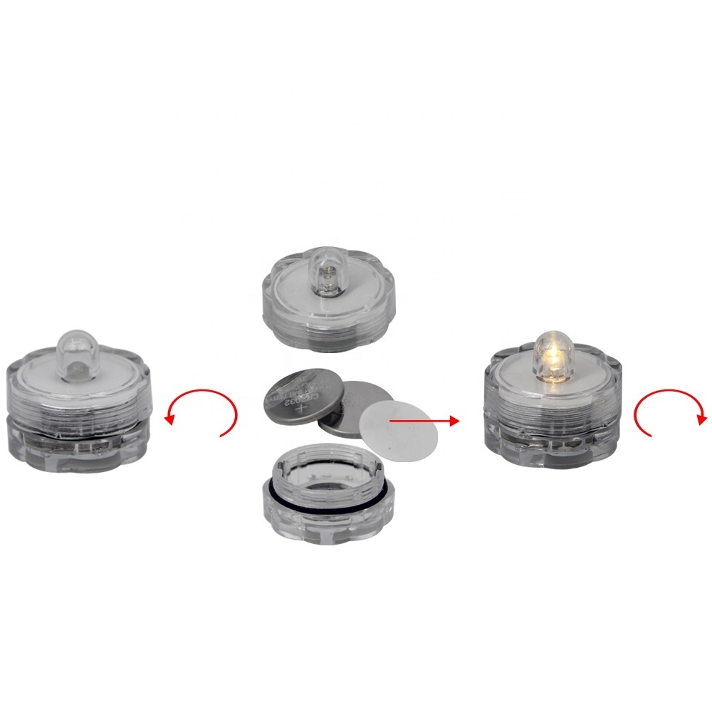 Set of 4 home decor realistic tealight plastic waterproof led candle light with timer