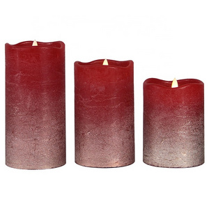 Home decor set of 3 candles scented luxury gold flameless led candles