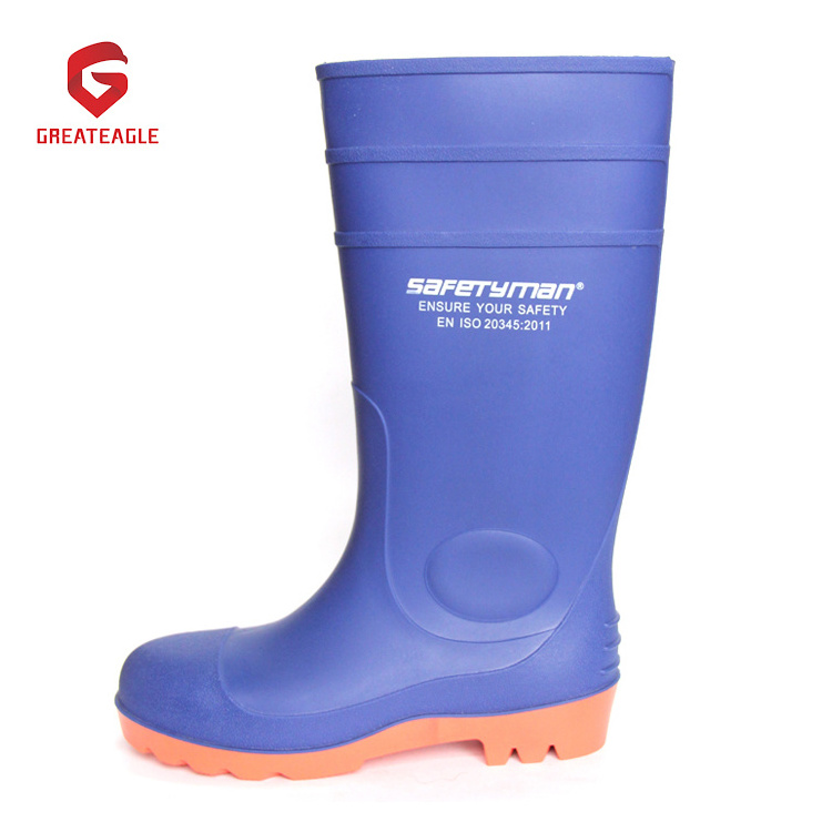 CE approved anti-slip steel toe cap puncture proof boot s5 industrial agricultural outdoor working boots pvc shoes