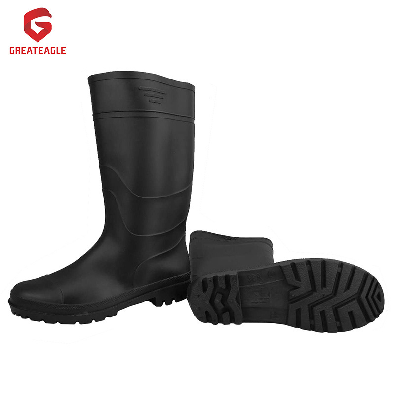 Custom pvc boots plastic work shoes men women  anti-slip waterproof  steel toe rain boots medical shoes