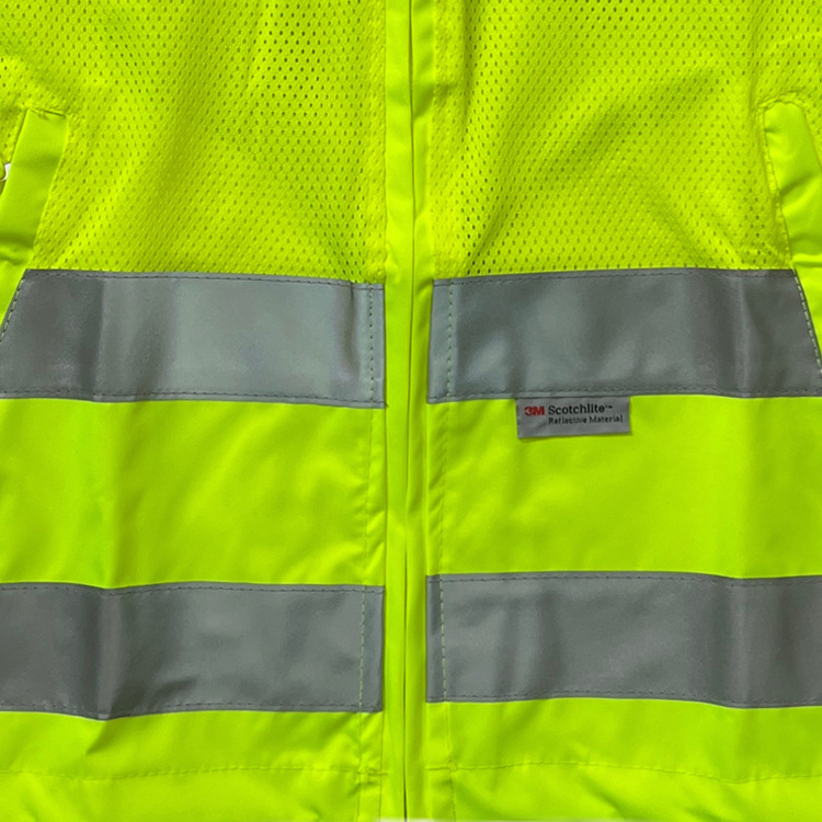 Safety vest high visibility reflective series mesh with zipper and pockets