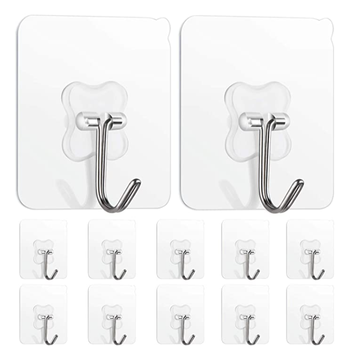 plastic stainless steel metal adhesive kitchen hanger hooks transparent gold hanger for coat towel home bathroom wall