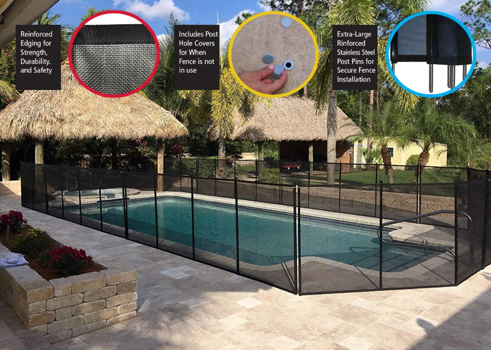 Customizing Safety Mesh Pool Barrier Fence PVC Coated Removable Fence Temporary Swimming Pool Fence