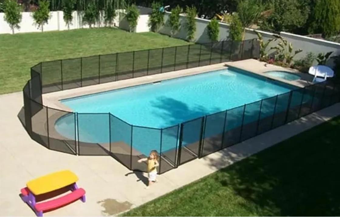 Outdoor Portable Folding Temporary Mesh Swimming Pool Safety Fence Coated Removable Standing Retractable Fence Barriers