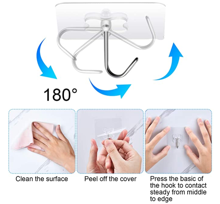 plastic stainless steel metal adhesive kitchen hanger hooks transparent gold hanger for coat towel home bathroom wall