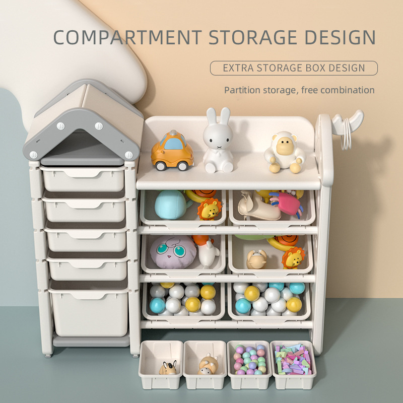 Baby Organizer PE/PP Plastic Storage Racks Shelving Units Multilayer WIth Independent Storage Box