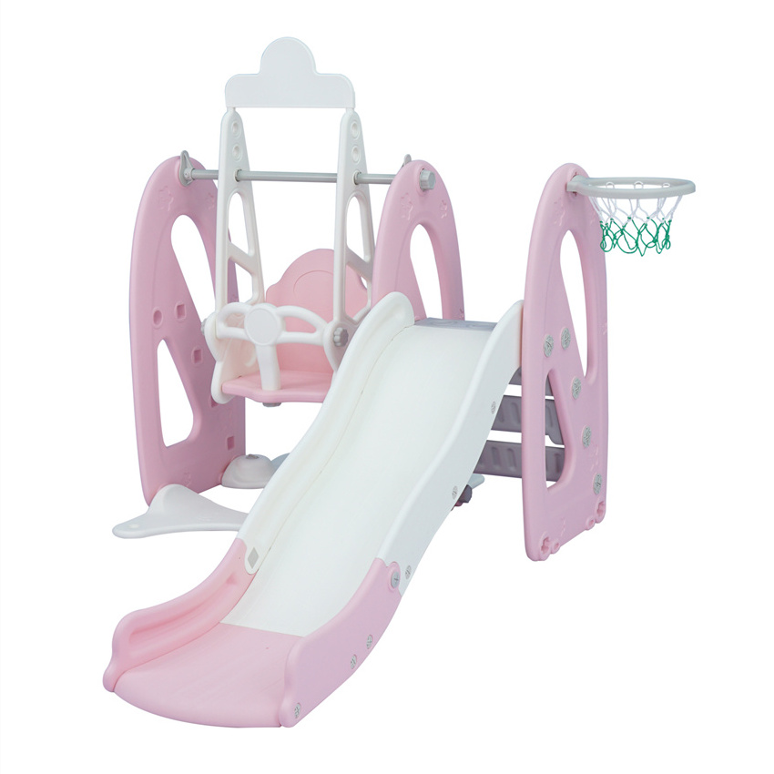 Indoor HDPE Plastic Baby Toy Swing And Slide Chair Play Set For Living Room Playground