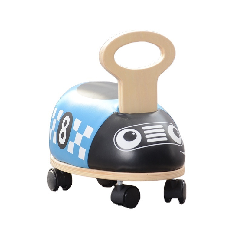 Eco-friendly PU leather children soft balance bike, baby wooden balance toy bike