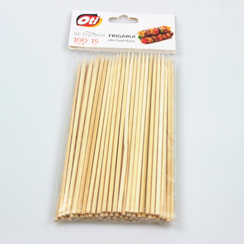 Biodegradable disposable Simple Style Design Natural Environmental Protection Skewer 150mm Bamboo Stick for BBQ