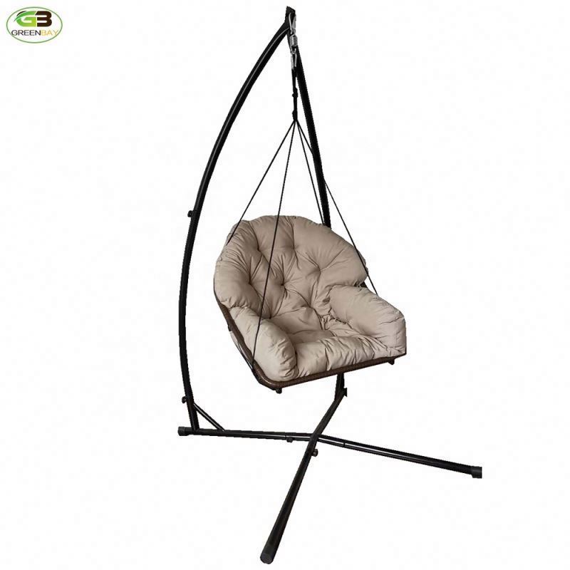 small package Best selling high quality garden rattan foldable rope indoor and outdoor courtyard wicker swing chair