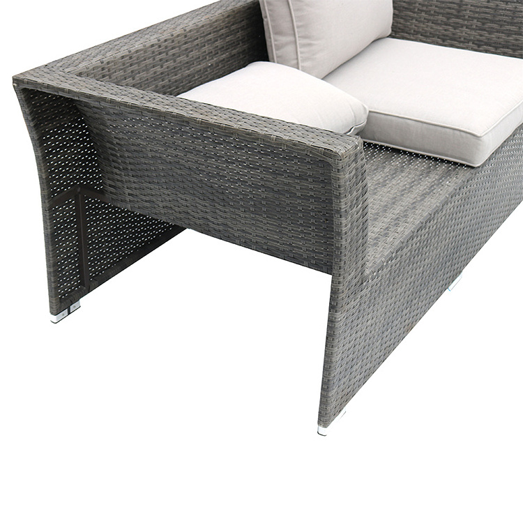 Modern Grey Wicker Rattan Sofa Set Space-Saving Design for Outdoor and Hotel Use New Patio Furniture for Garden