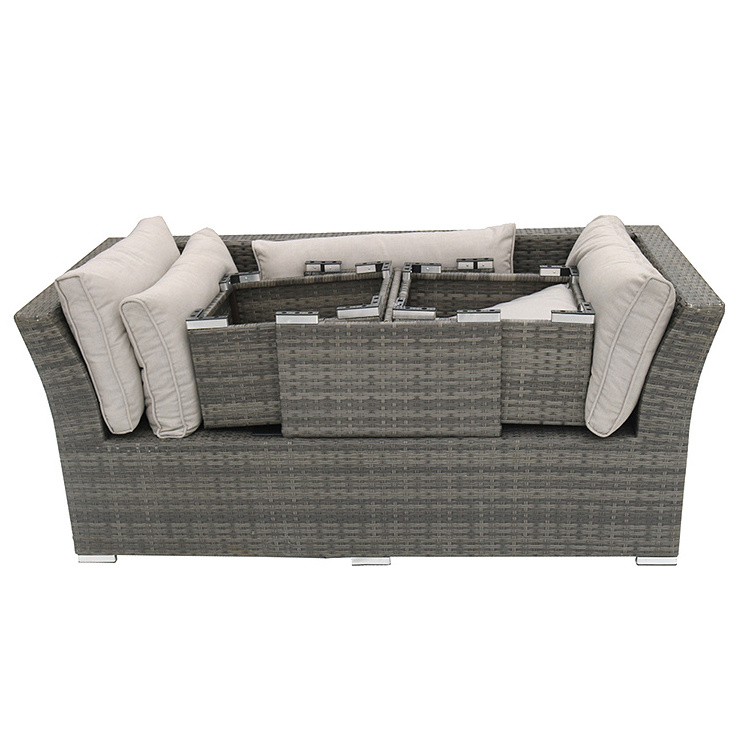 Modern Grey Wicker Rattan Sofa Set Space-Saving Design for Outdoor and Hotel Use New Patio Furniture for Garden