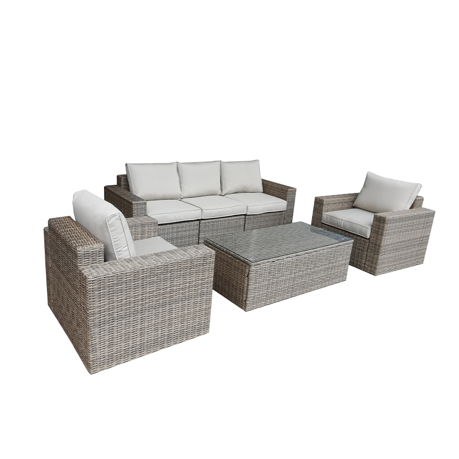 All Weather Luxury Wicker Rattan Garden Sofa Set Knock down Style for Patio Hotel Park or Outdoor Furniture Poly Rattan