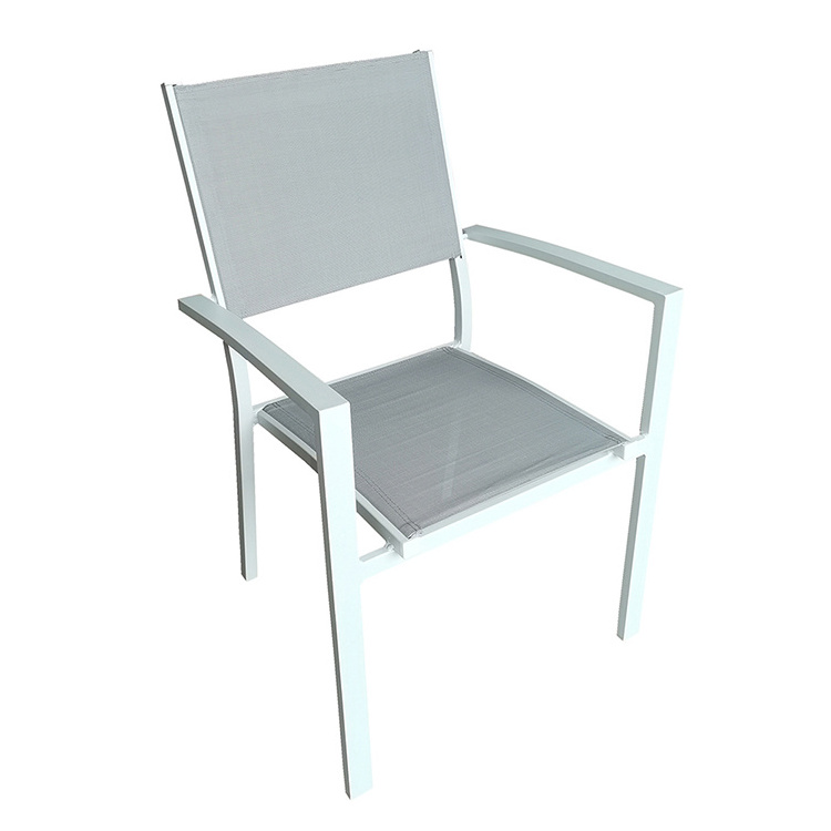 custom arm  chair dining chair sling patio  aluminium patio furniture outdoor chairs