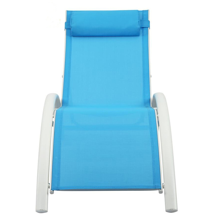 Swimming pool chair beach bed sun lounger beach white aluminium outdoor lounge chair