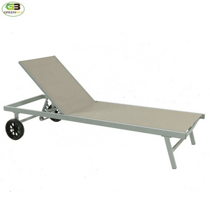 easy carry Outdoor Pool Garden Sun Foldable back  Folding Sling Adult Beach  lounger sunbed with wheels