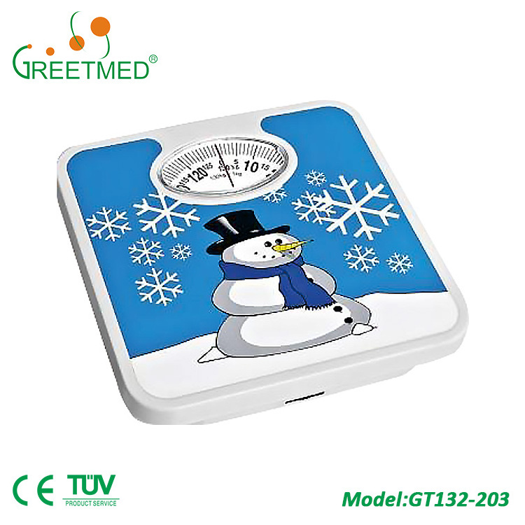 Greetmed CE approved cheap price plastic manual cute smart body fat mechanical weighing bathroom scale