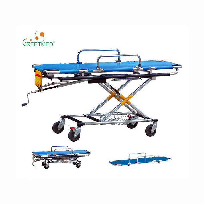 Factory price emergency stainless steel hospital medical stretcher bed