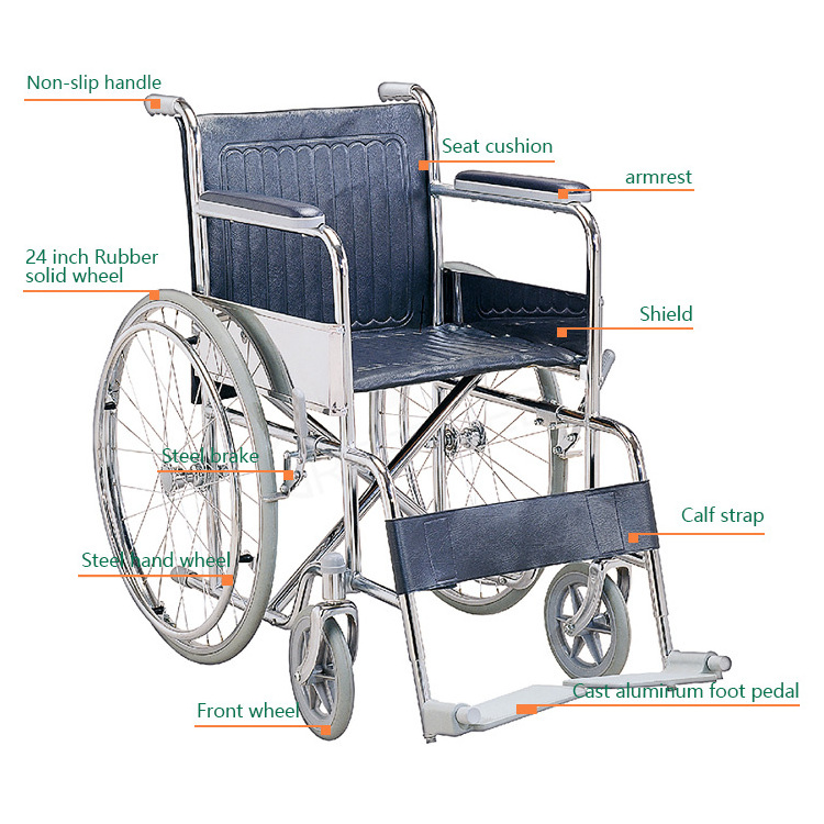 GREETMED China foshan portable stainless steel wheelchair for disabled people