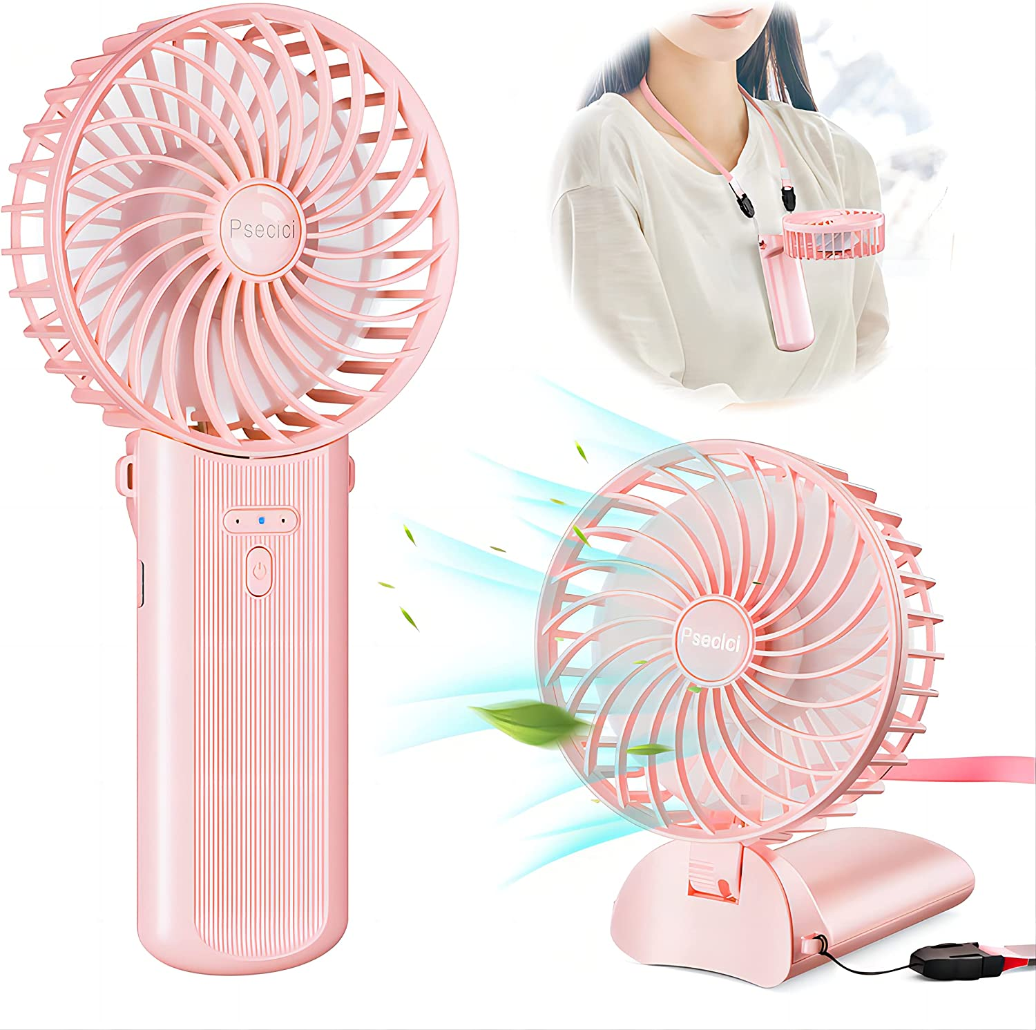 Car Ear Portable USB Rechargeable Hand Held Fan Electric Travel Small Desktop Office Cooling  Mini Fan With Cell Phone Holder