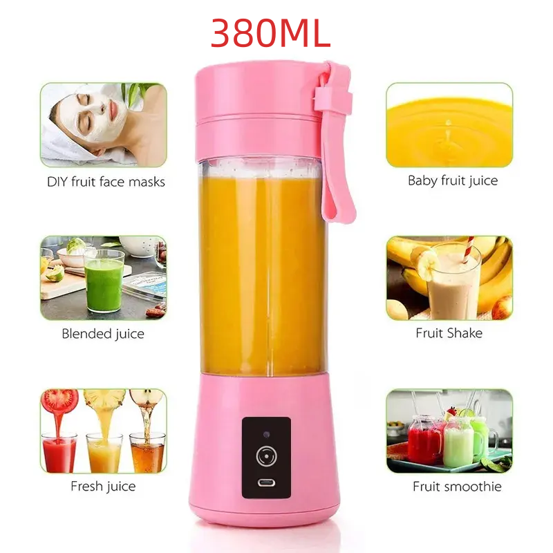 Portable USB Rechargeable  Electric Smart Mini  380ML Personal  Fresh Fruit Blender Juicer Machine