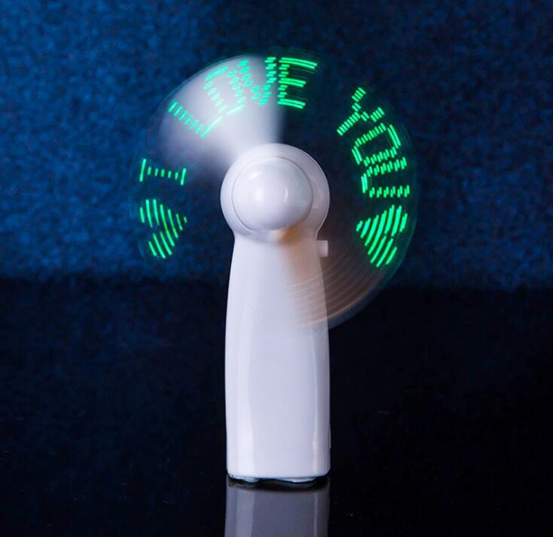 New Cheapest Electric Mini Portable Handy Led Custom Message Battery Programmable Led Display Cooling Handheld Fan