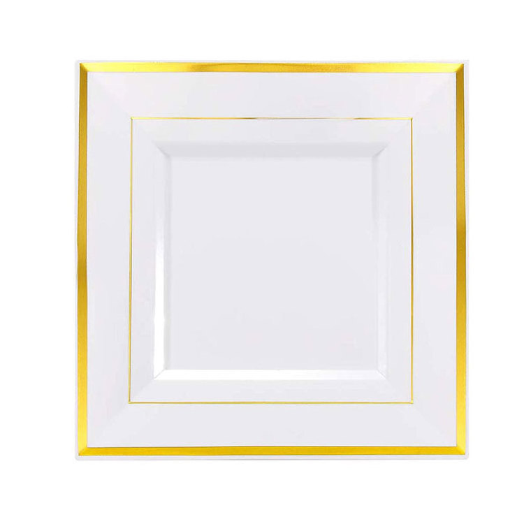 Design OEM Plastic Custom Glass Tableware Decorative Plastic Square Disposable Dinner Plate