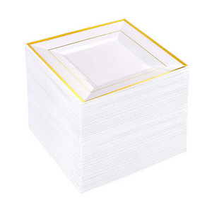 Design OEM Plastic Custom Glass Tableware Decorative Plastic Square Disposable Dinner Plate