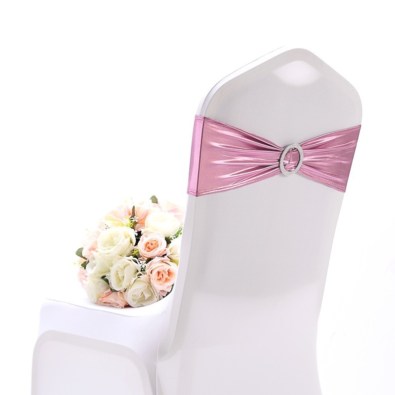 16 colors Gold Silver Stretch Satin Chair Sashes Bows Chair Ribbon Washable Banquet Chair Protector for Wedding Event