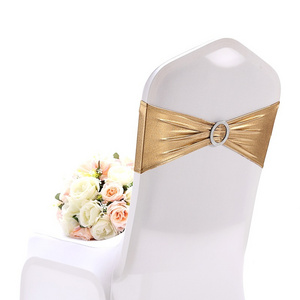 16 colors Gold Silver Stretch Satin Chair Sashes Bows Chair Ribbon Washable Banquet Chair Protector for Wedding Event