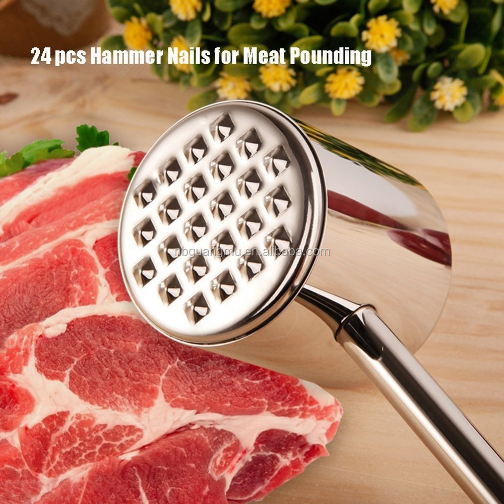 Stainless Steel Meat Hammer / Tenderizer Mallet / Pounder for Kitchen Cooking