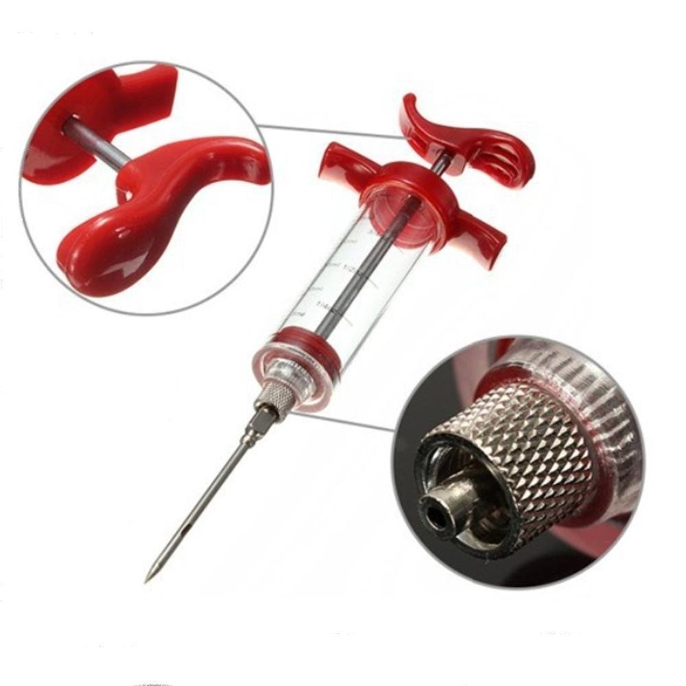 Meat Marinade Flavor Injector Syringe Seasoning Sauce Cooking Meat Poultry Turkey Chicken BBQ Tools