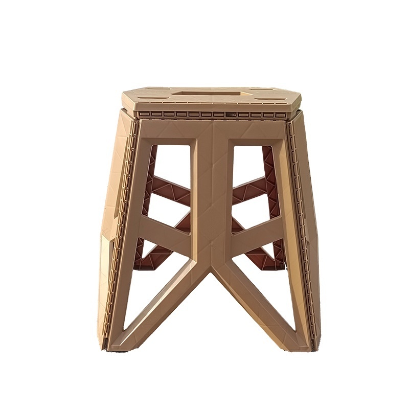 Good qualityItalian foldable stool ladder in beech wood 2-steps walnut color with wide top and anti slip grooves Step for home