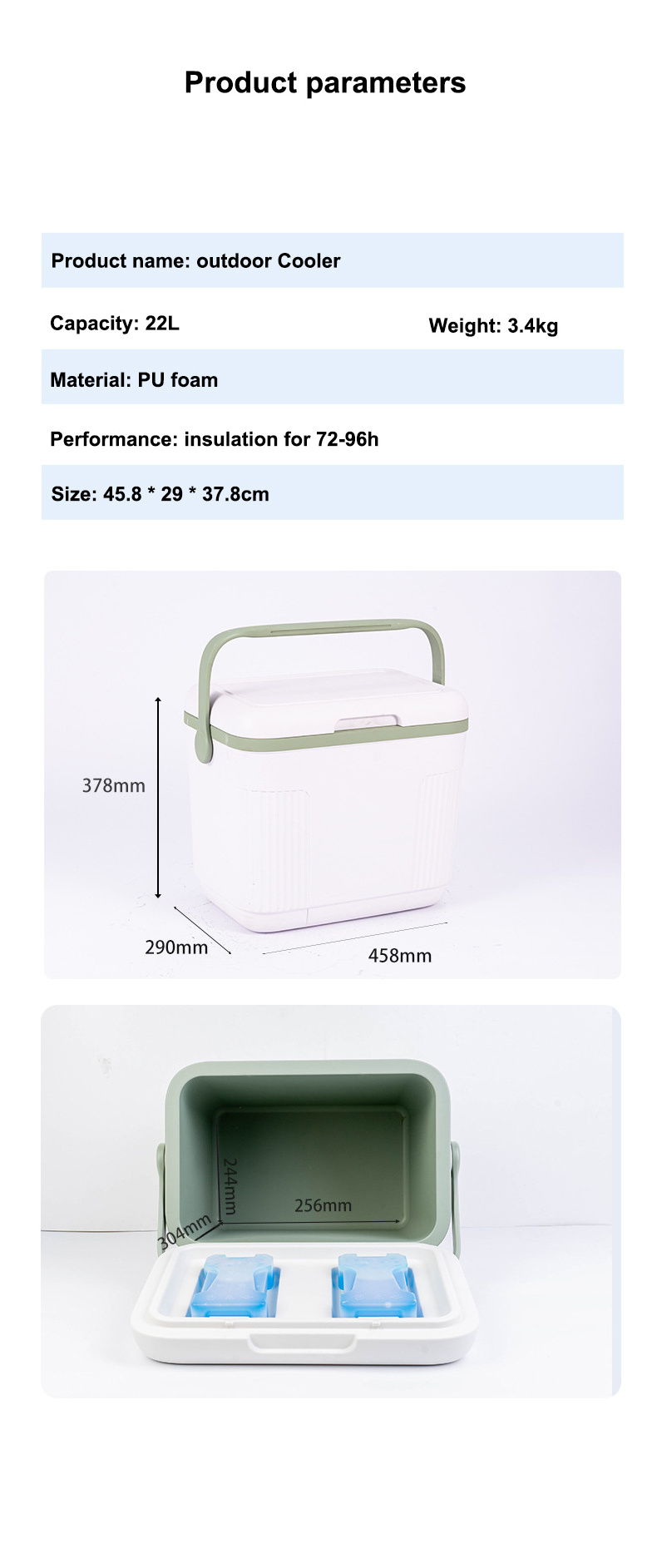 Insulated Commercial Dry Ice Cooler Box for dry ice shipping multi-purpose Ice brick fishing coolers 20L hard cooler box