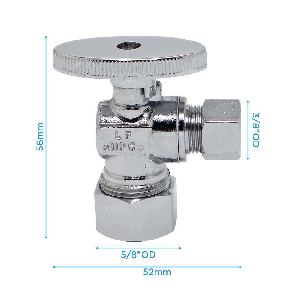 Stop Turn Angle Stop Brass Valve Brass Angle  Valve High Pressure 1/4 turn straight stop valve