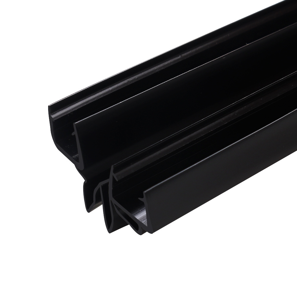 Guida 513058 High Quality Matt Black Shower Room Sliding Door PVC Waterproof Sealing Strip for 6mm 8mm 10mm Bottom Glass