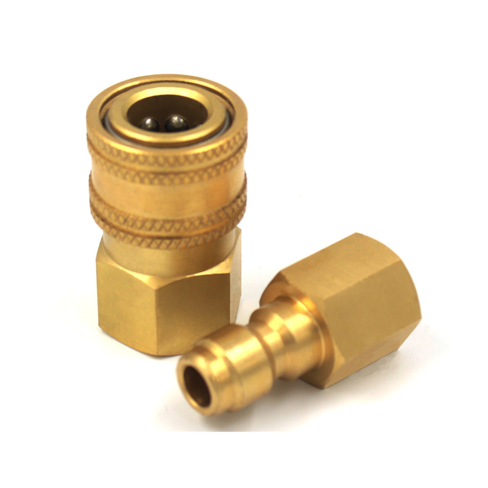 Non-Valve series 1/4 size BSP/NPT Thread quick connect fluid coupling &brass quick connect water hose fittings