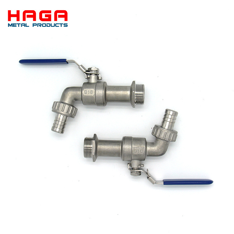 Factory Supply Garden Stainless Steel Weldless Hose Bibcock Tap Water Ball Valve