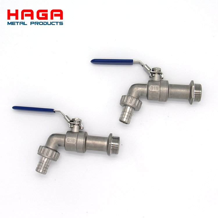 Factory Supply Garden Stainless Steel Weldless Hose Bibcock Tap Water Ball Valve