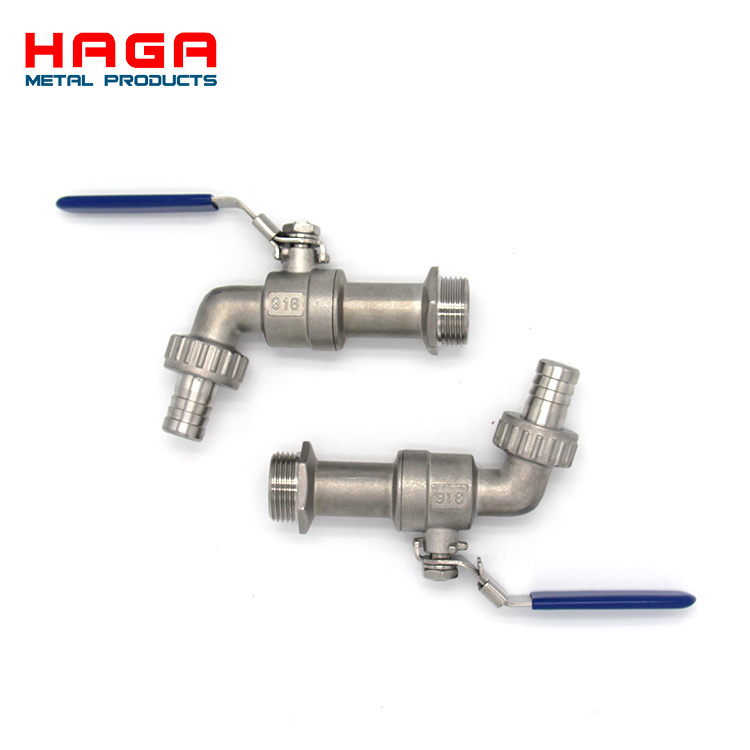 Factory Supply Garden Stainless Steel Weldless Hose Bibcock Tap Water Ball Valve