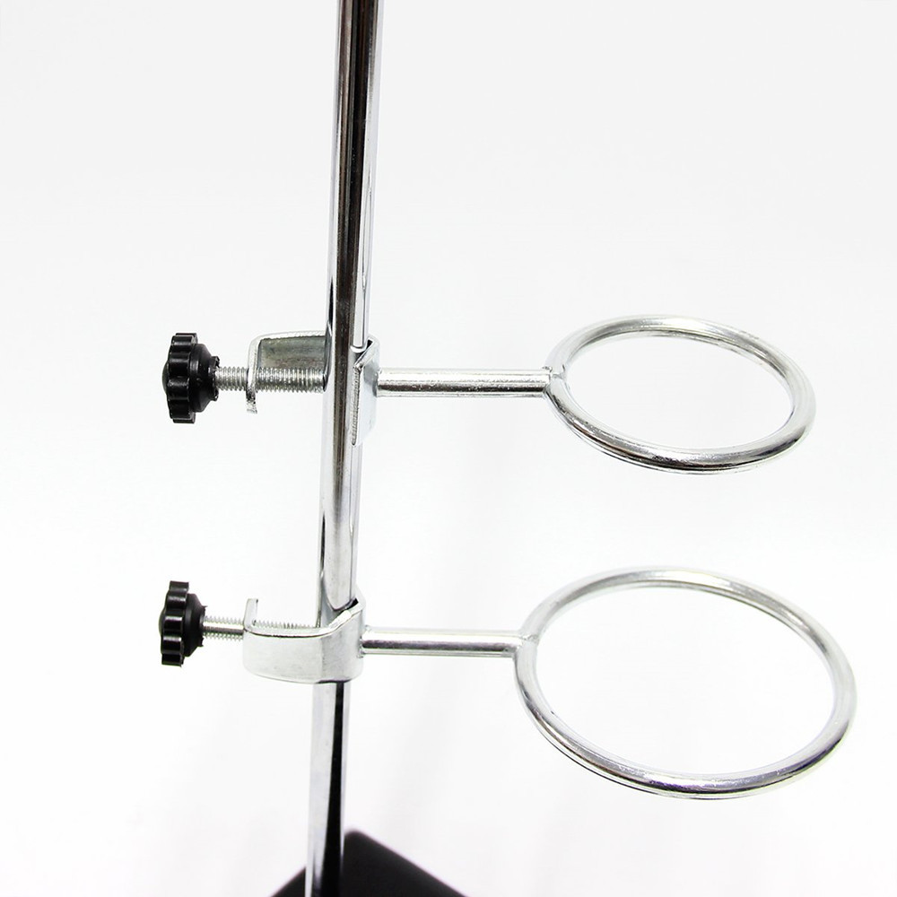 HAIJU LAB  Chemistry Laboratory Stand Set with Support Stand, 2 Retort Rings, Rod and Flask Clamp