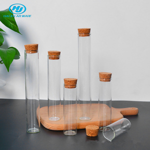 HAIJU LAB 30mm 10ml~110ml Flat Bottom Transparent Glass Test Tubes For Flowers and Candy