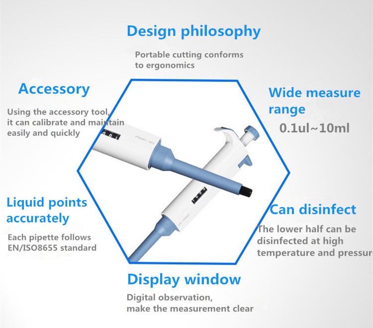 HAIJU Lab Supplies Medical Mechanical Single-channel Adjustable Volume Micro Pipettor Micropipette Pipette