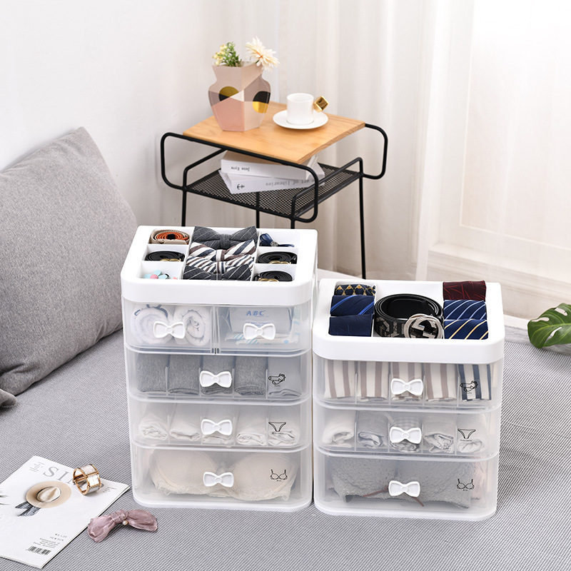 Factory supply underwear drawer storage box custom closet organizer bedroom plastic drawers for clothes