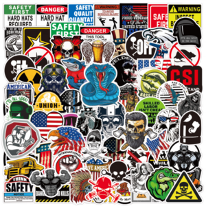 100 Pcs Welding Stickers Hard Hat Tool Box Stickers Decals